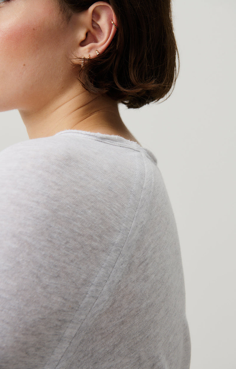 T-SHIRT DROIT ML COL BATEAU