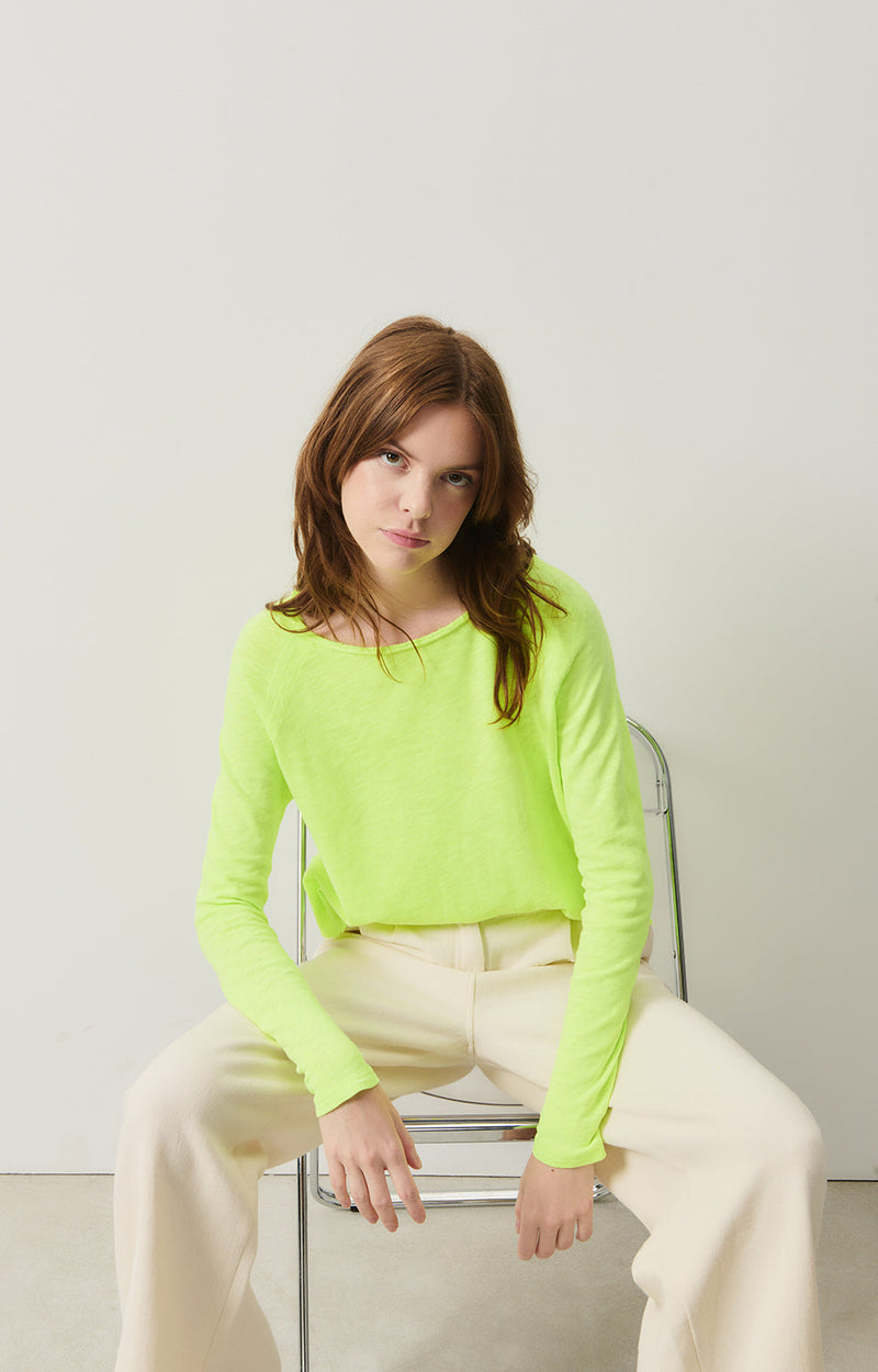 T-SHIRT DROIT ML COL BATEAU