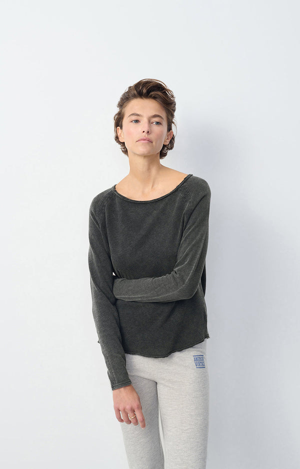 T-SHIRT DROIT ML COL BATEAU
