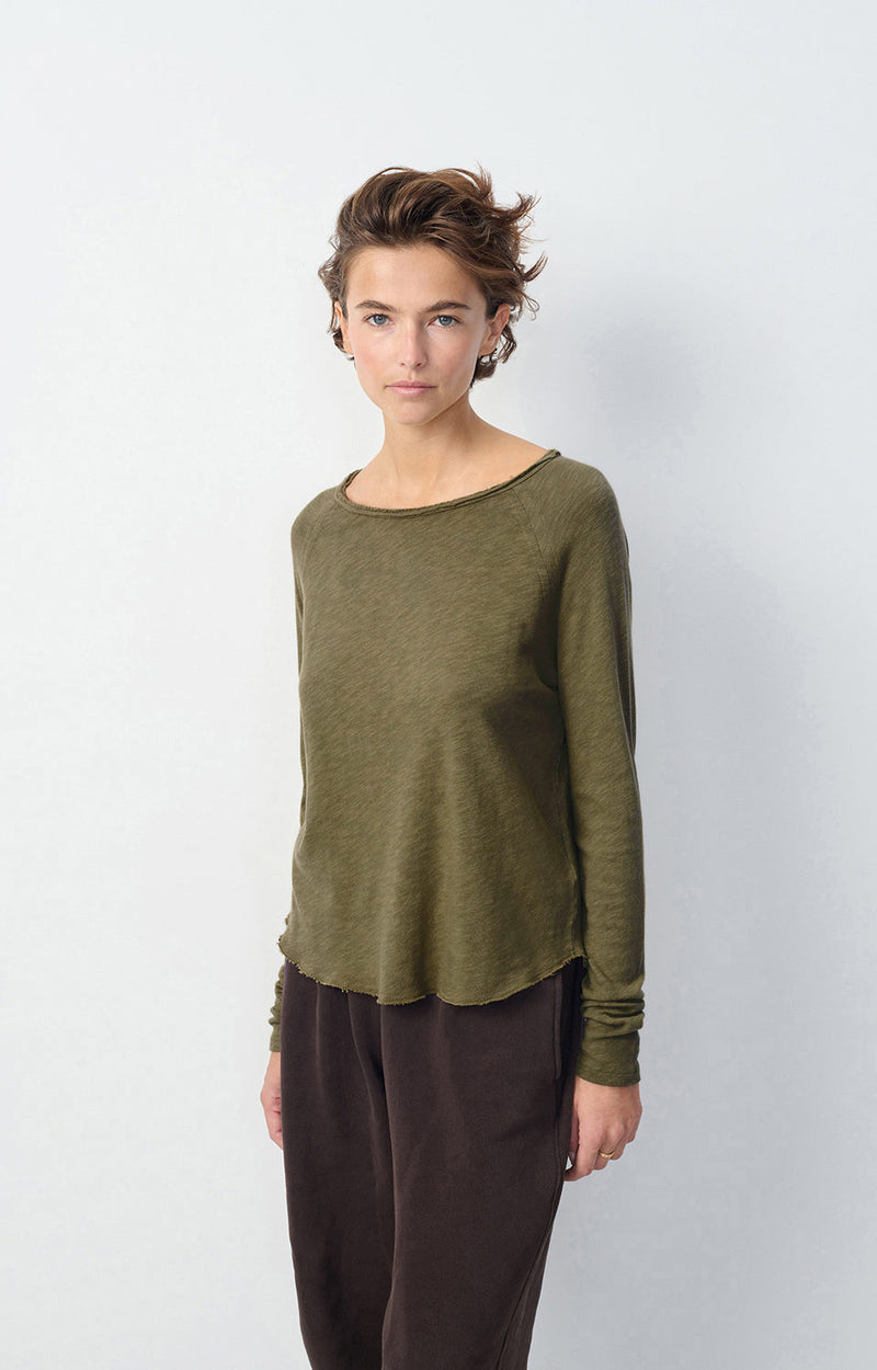 T-SHIRT DROIT ML COL BATEAU