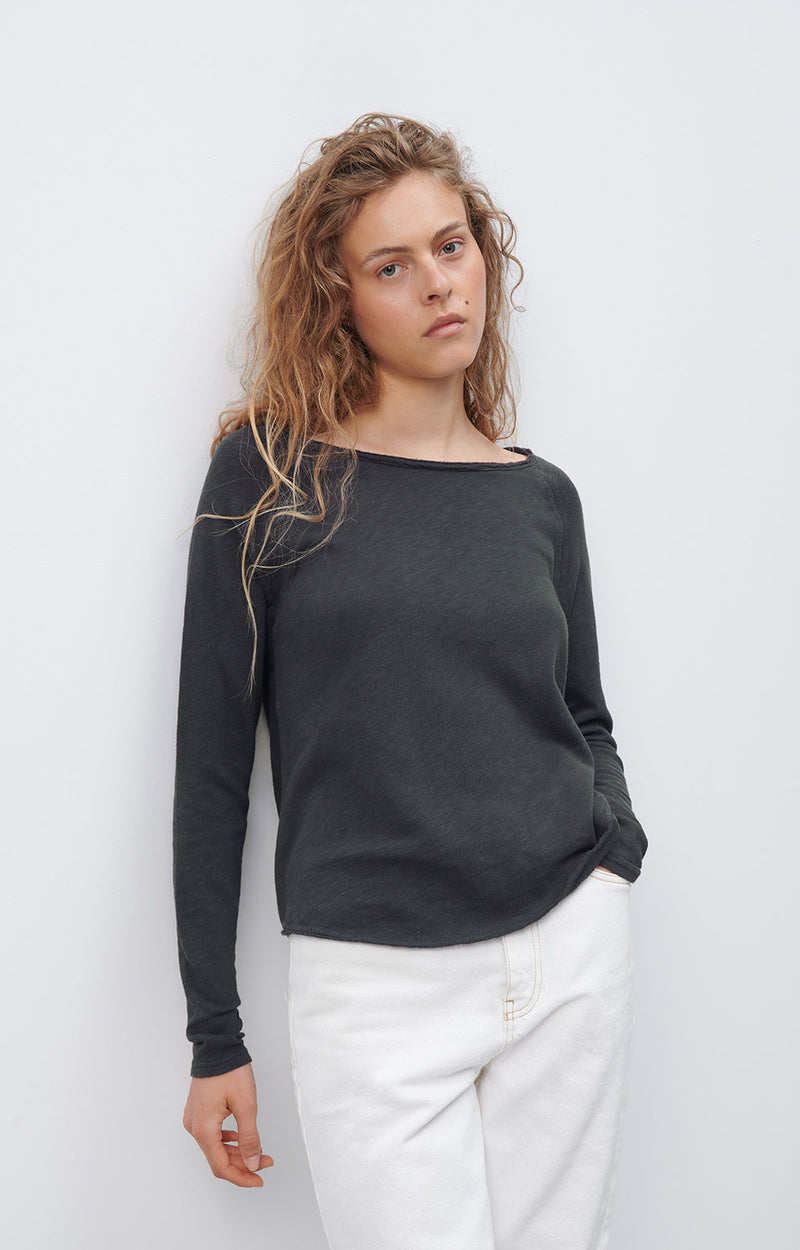 T-SHIRT DROIT ML COL BATEAU