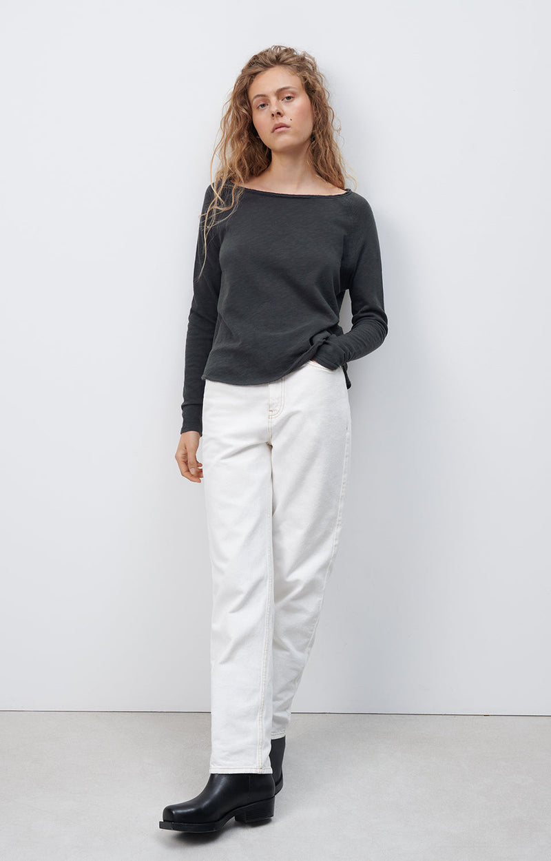T-SHIRT DROIT ML COL BATEAU