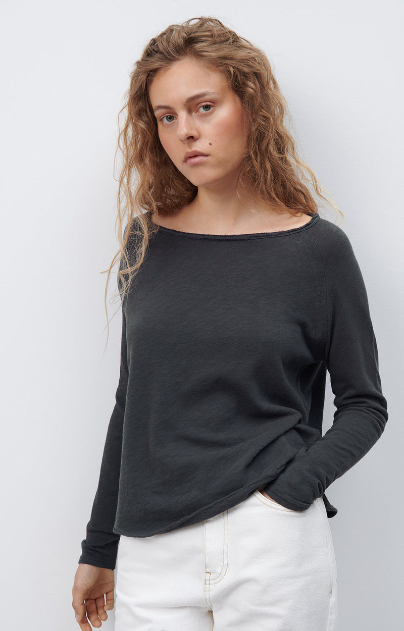 T-SHIRT DROIT ML COL BATEAU