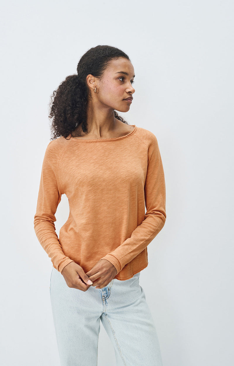 T-SHIRT DROIT ML COL BATEAU
