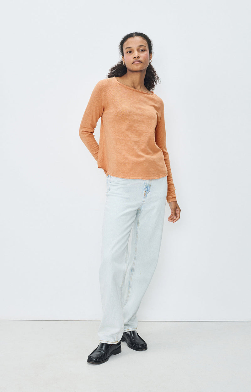 T-SHIRT DROIT ML COL BATEAU