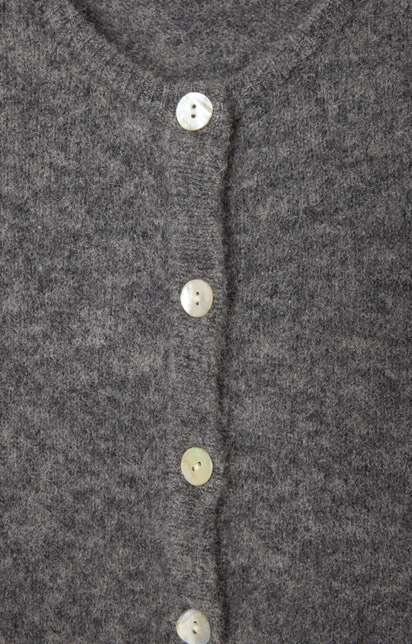 GILET COURT BOULE ML COL ROND BOUTONNE