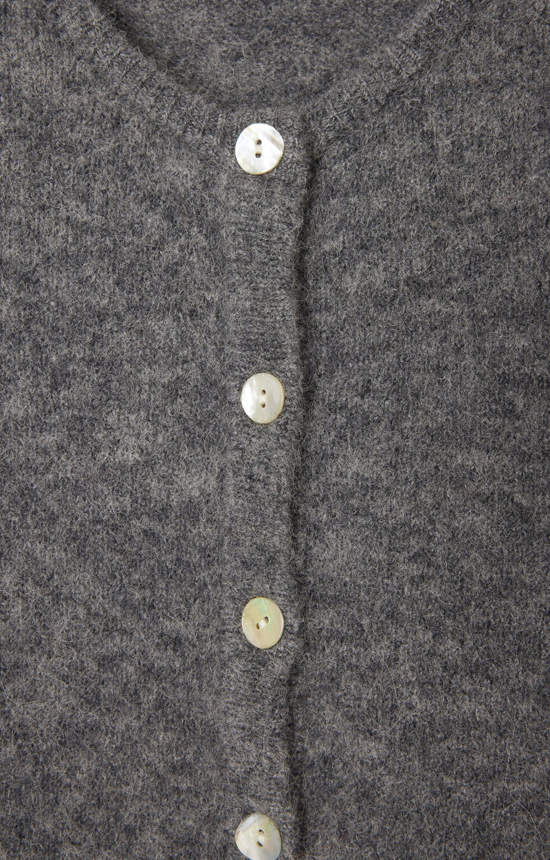 GILET COURT BOULE ML COL ROND BOUTONNE