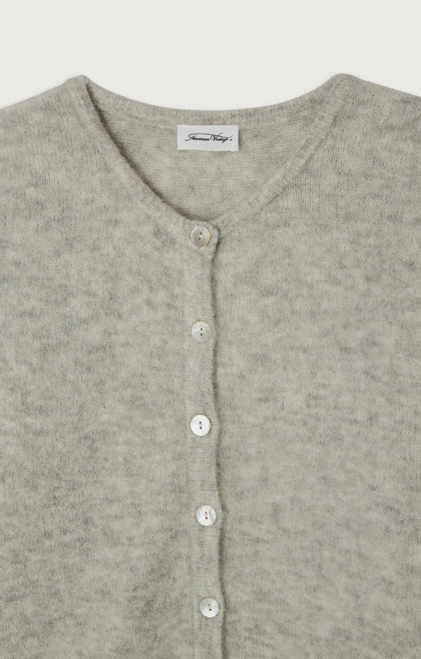 GILET COURT BOULE ML COL ROND BOUTONNE