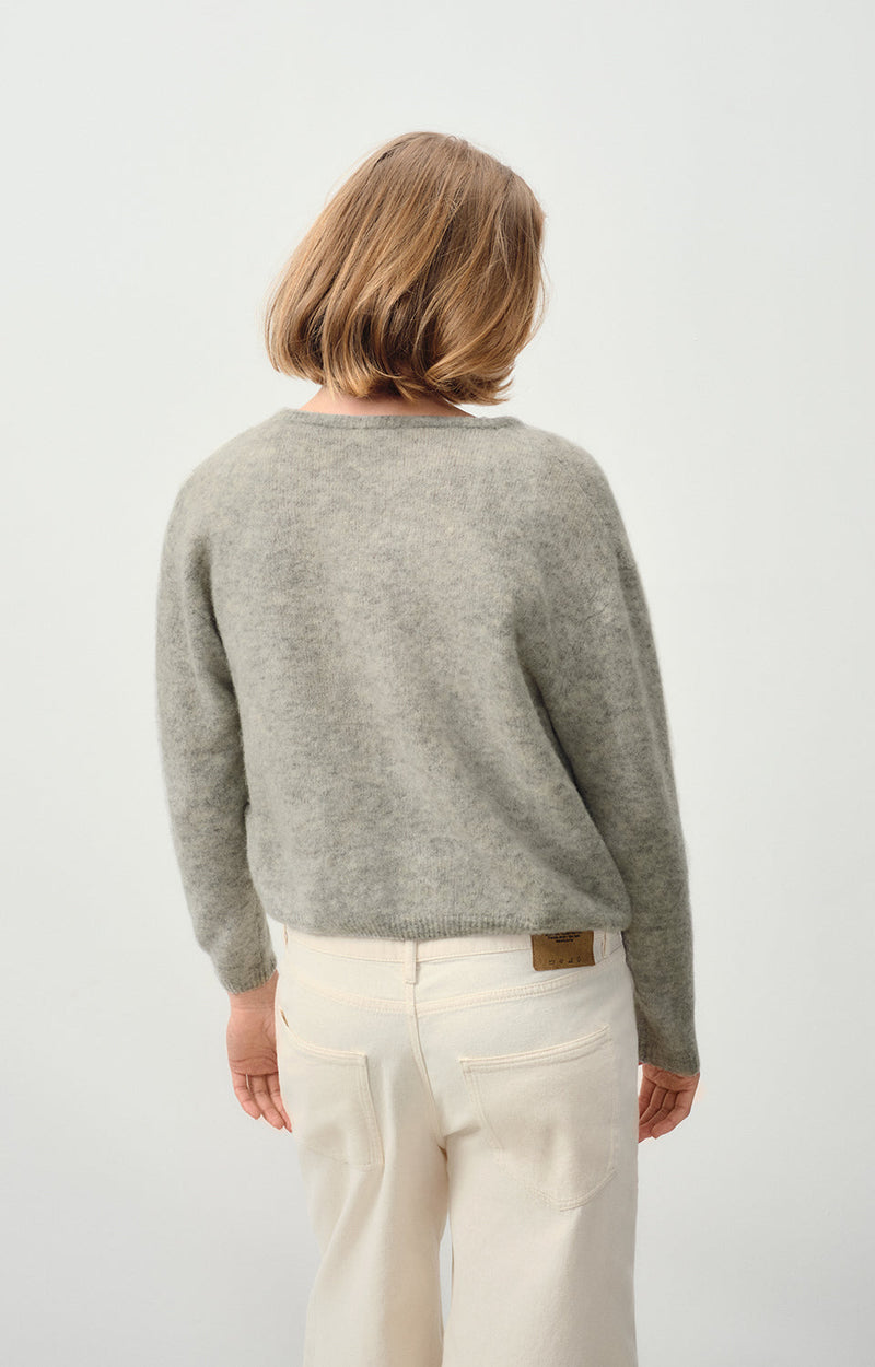 GILET COURT BOULE ML COL ROND BOUTONNE