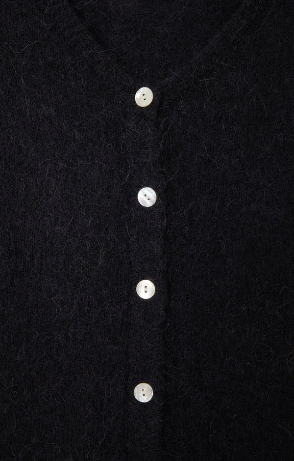 GILET COURT BOULE ML COL ROND BOUTONNE