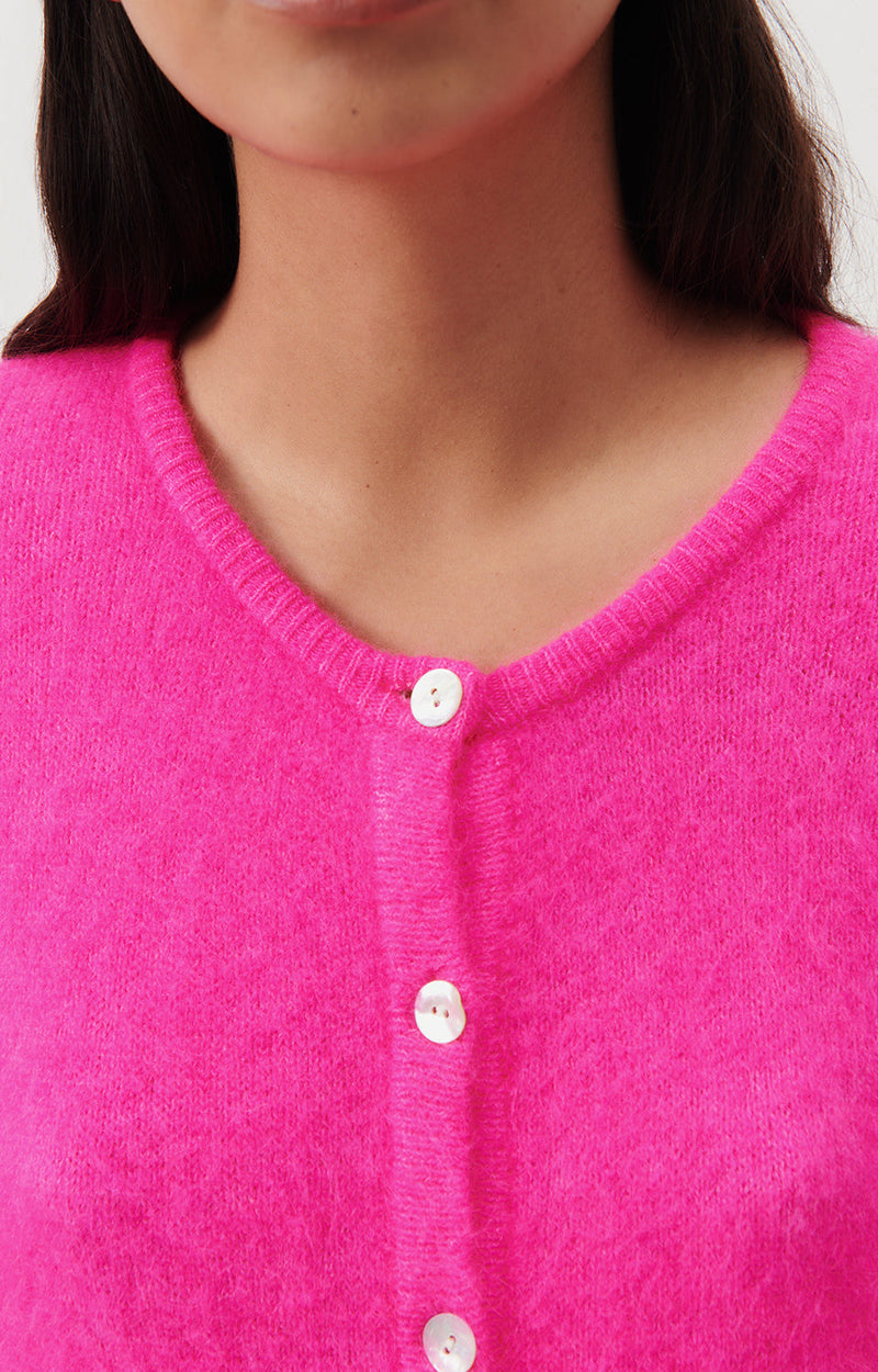 GILET COURT BOULE ML COL ROND BOUTONNE