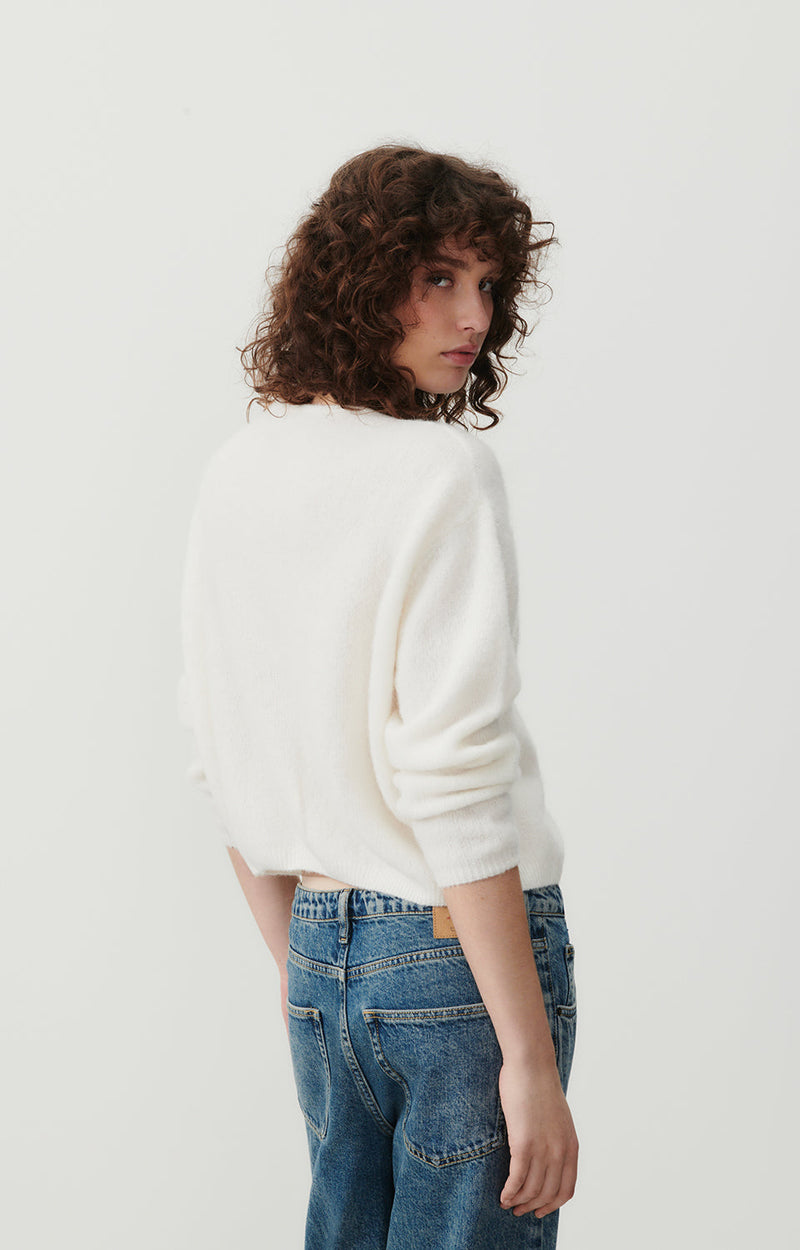 GILET COURT BOULE ML COL ROND BOUTONNE