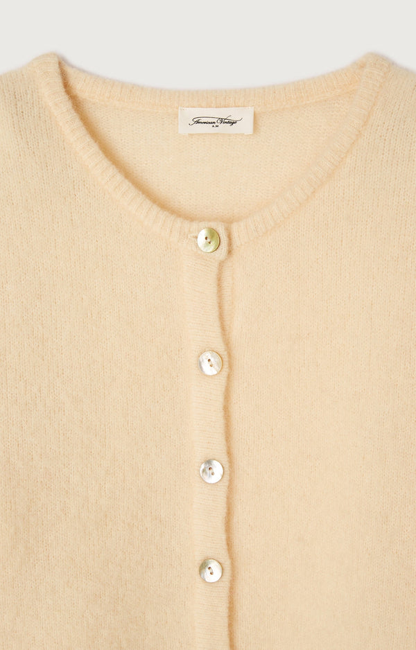 GILET COURT BOULE ML COL ROND BOUTONNE