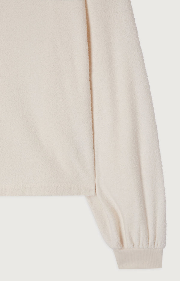 SWEAT DROIT ML COL ROND