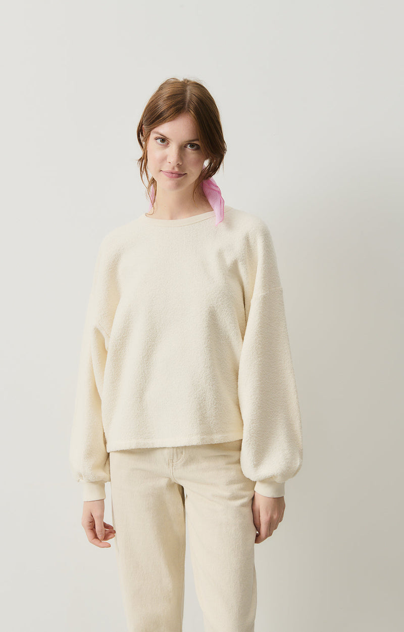 SWEAT DROIT ML COL ROND