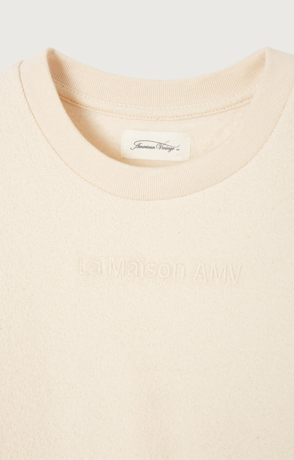 SWEAT DROIT ML COL ROND
