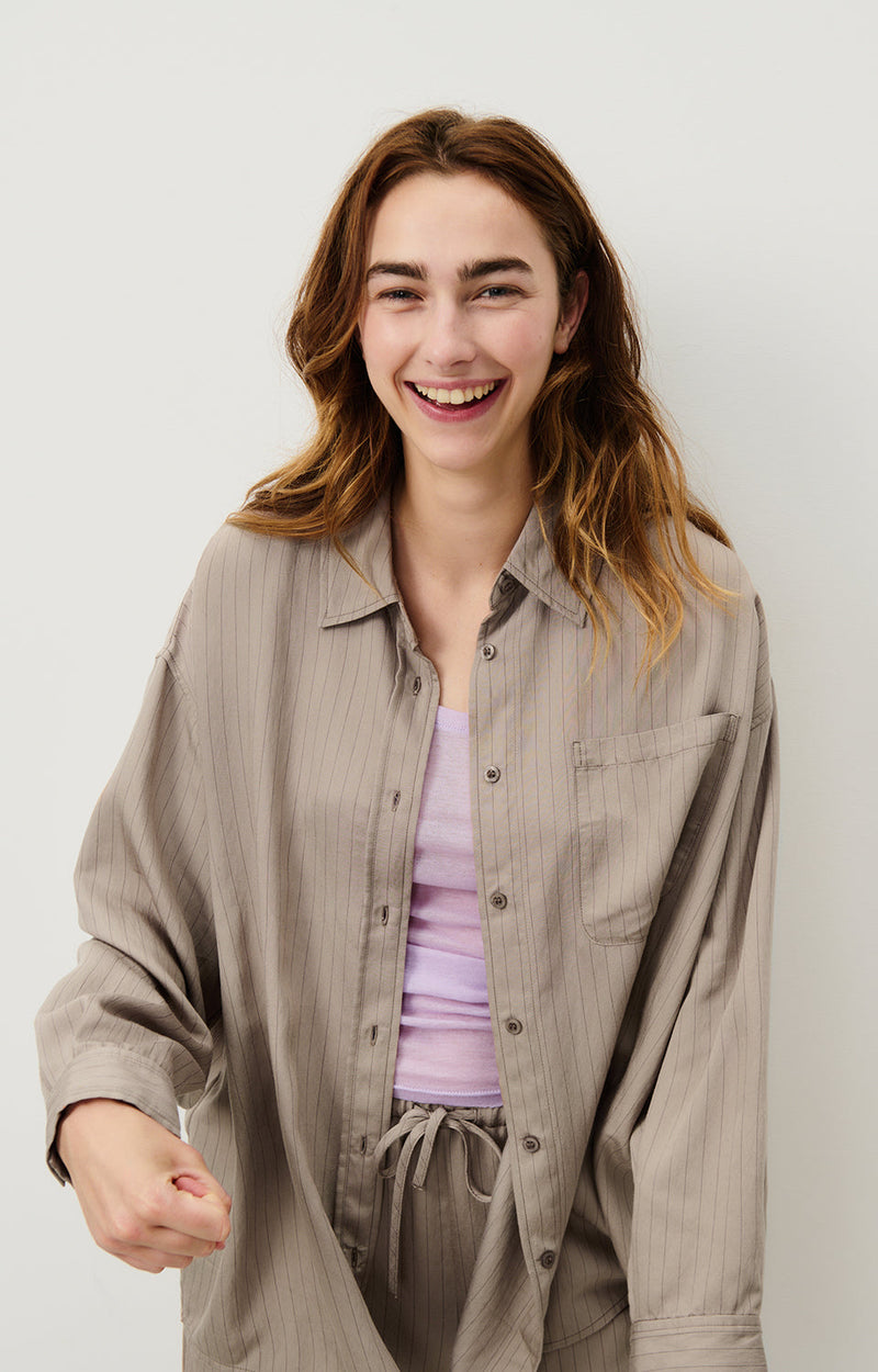CHEMISE AMPLE ML COL BOUTONNE