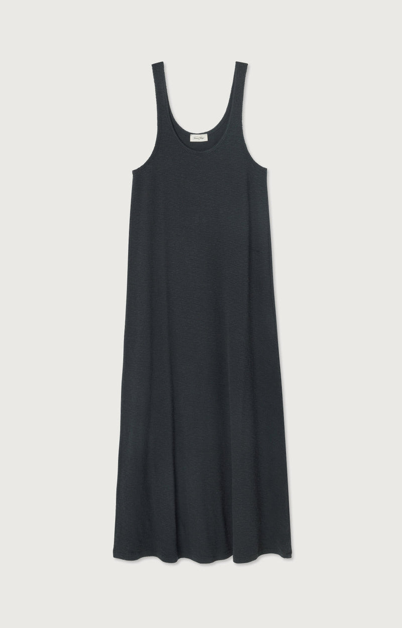 ROBE LONGUE DROITE BRETELLES COL ROND