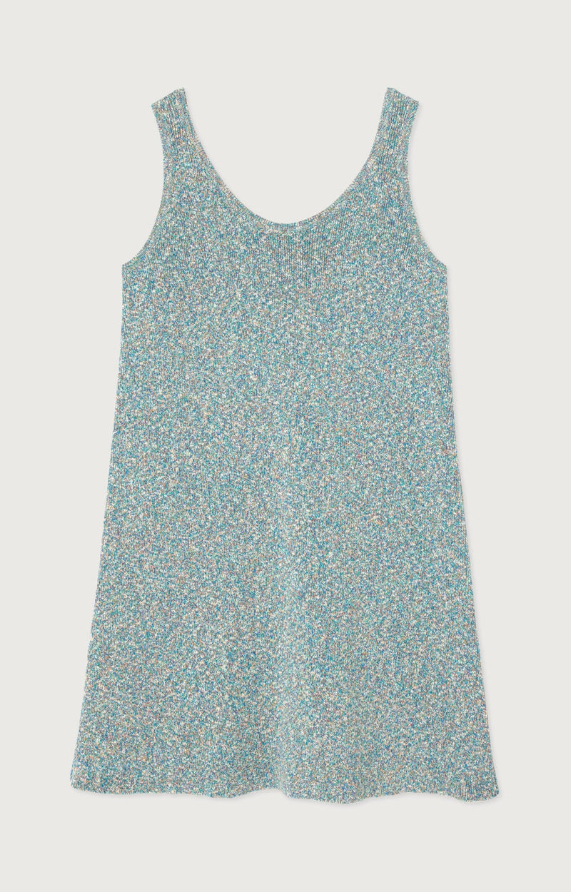 ROBE COURTE DROITE A BRETELLES COL U
