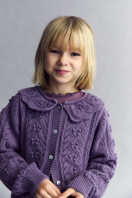 Lila Cardigan Grape Bliss