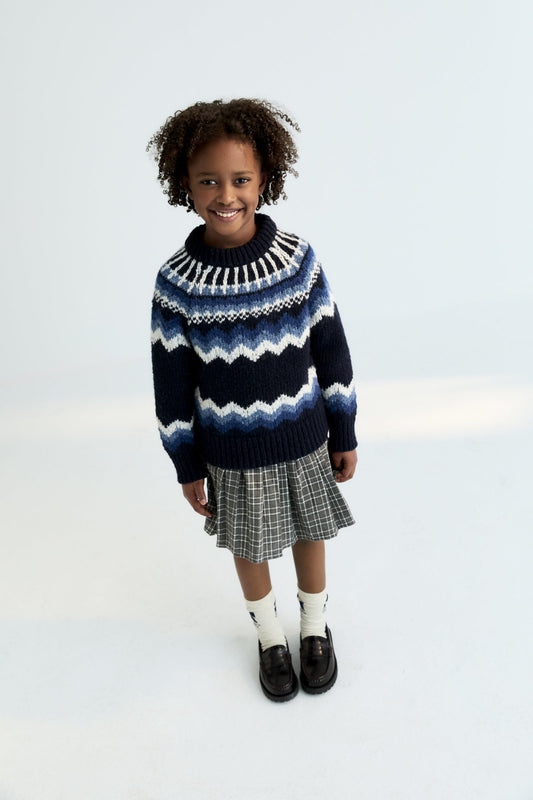 Martina Skirt Galactic Grey Check