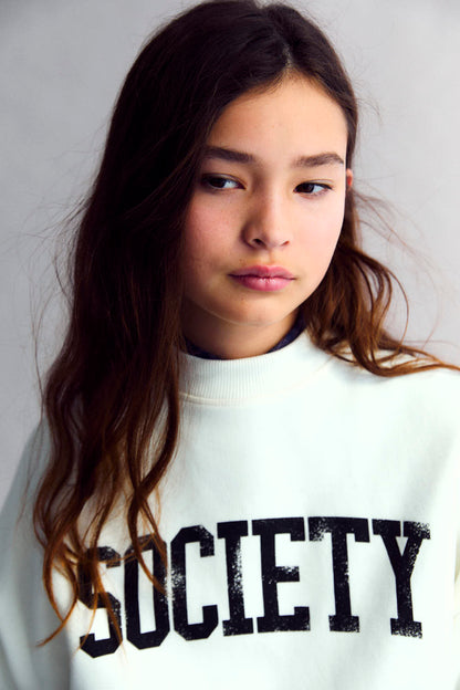 Society Teen Sweatshirt Moonlight White