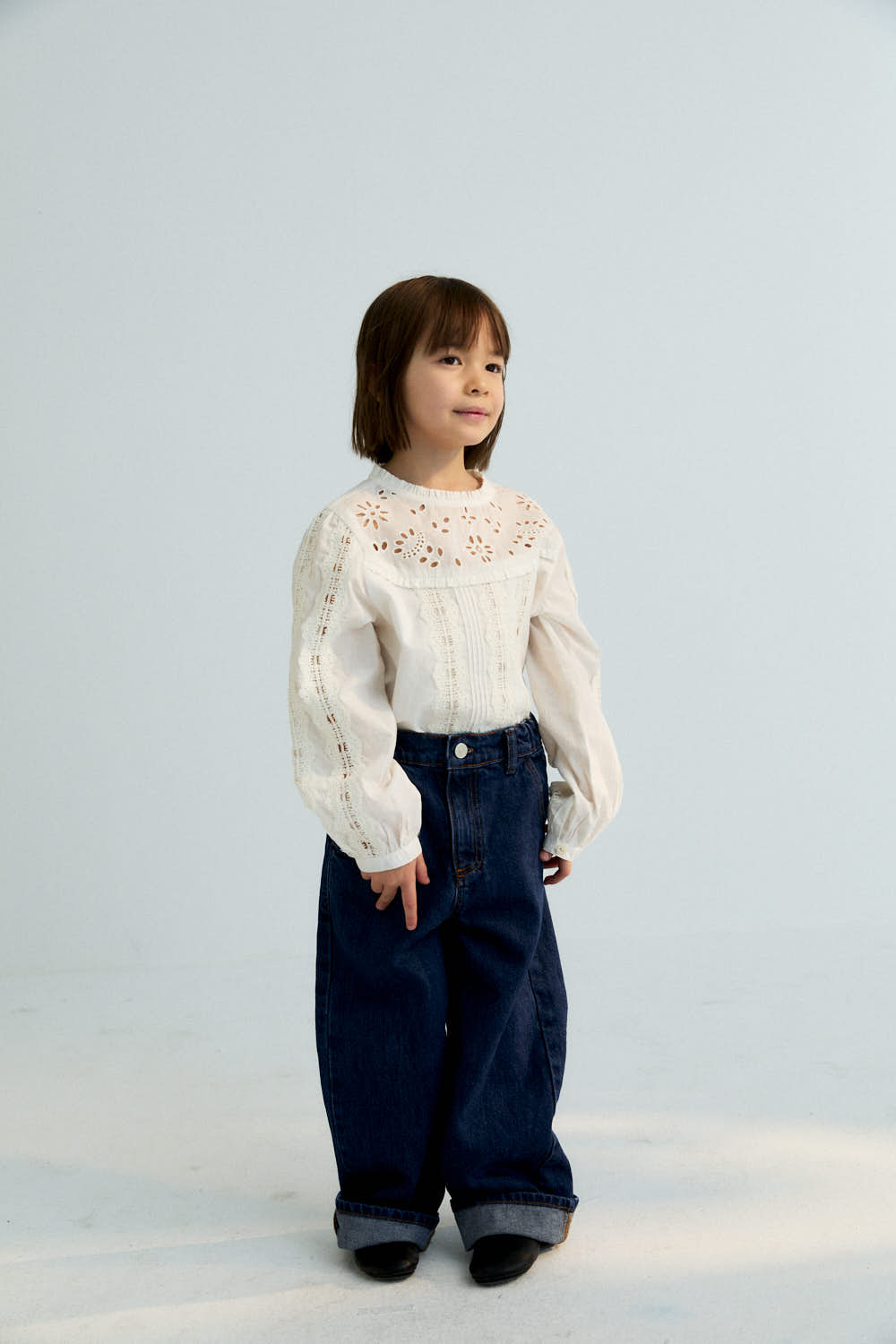 TNS Denim Wide Leg Pant Blue Denim