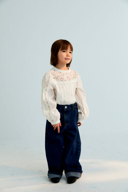 TNS Denim Wide Leg Pant Blue Denim