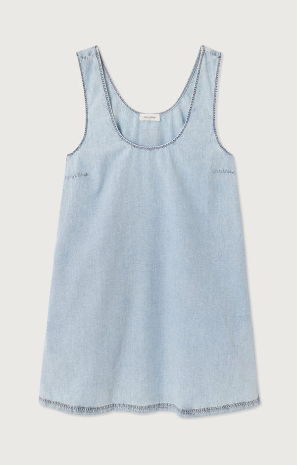 ROBE COURTE AMPLE BRETELLES COL U