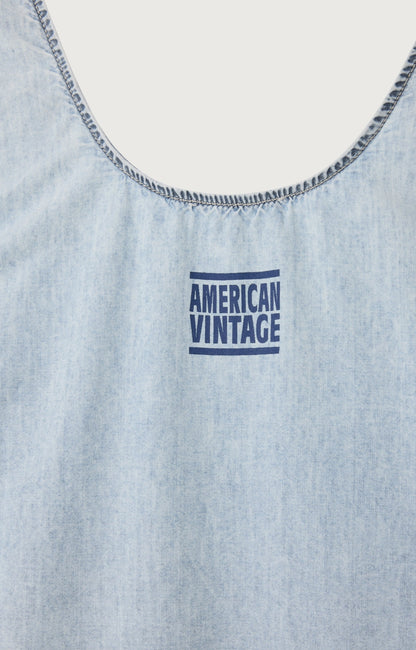 女士短款宽松吊带U领连衣裙