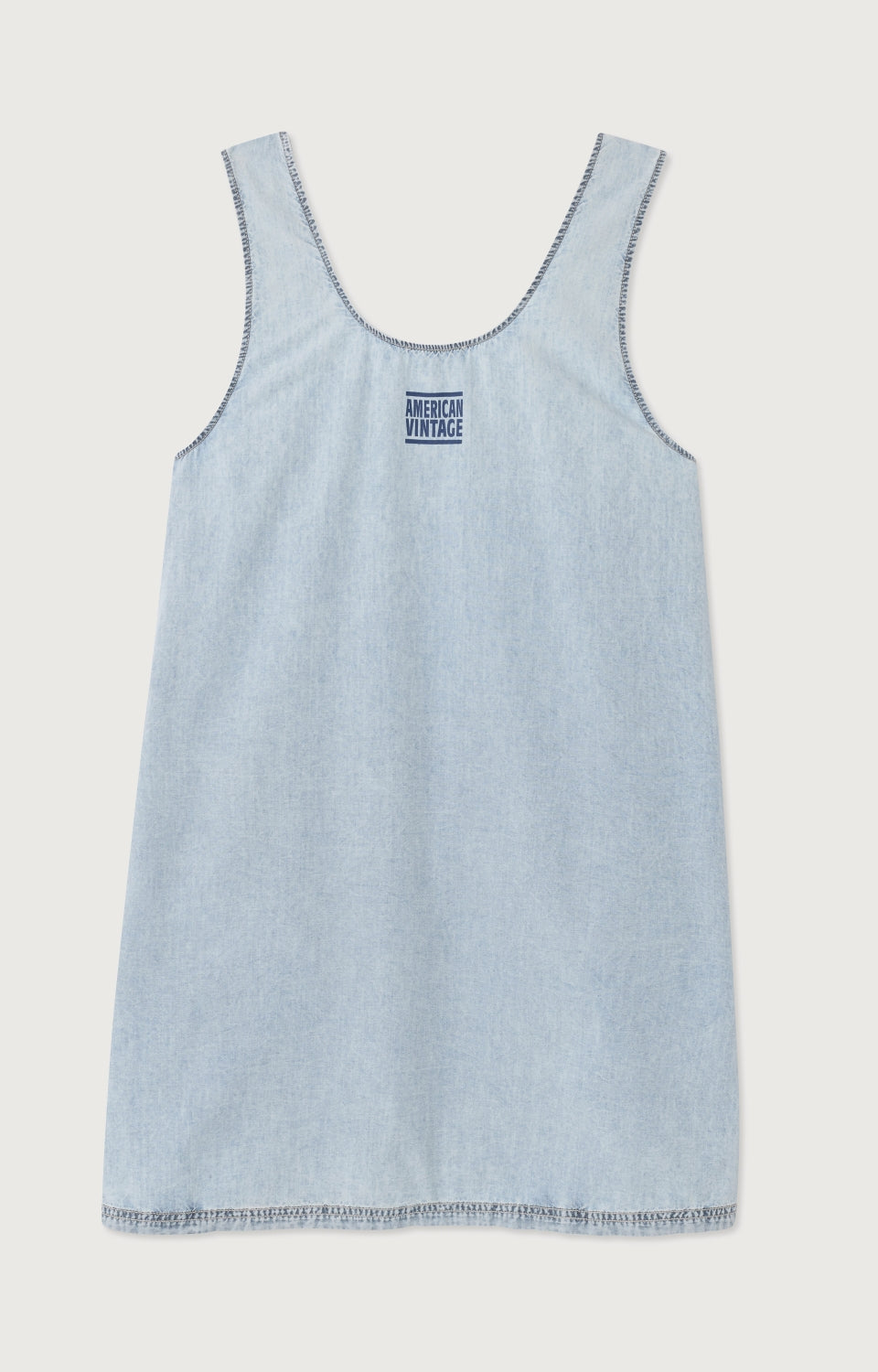 女士短款宽松吊带U领连衣裙