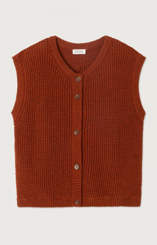 GILET SM COL ROND BOUTONNE