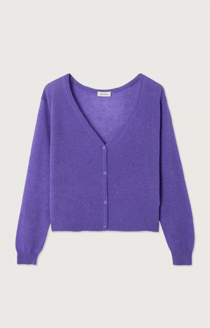 女士短款V领开衫