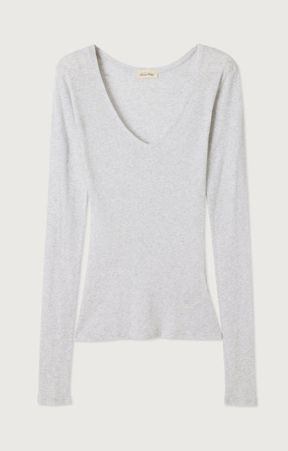 女士修身V领T恤