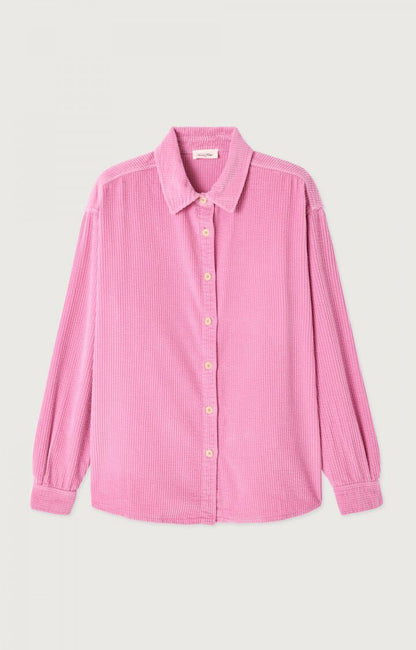 CHEMISE LONGUE AMPLE ML COL BOUTONNE