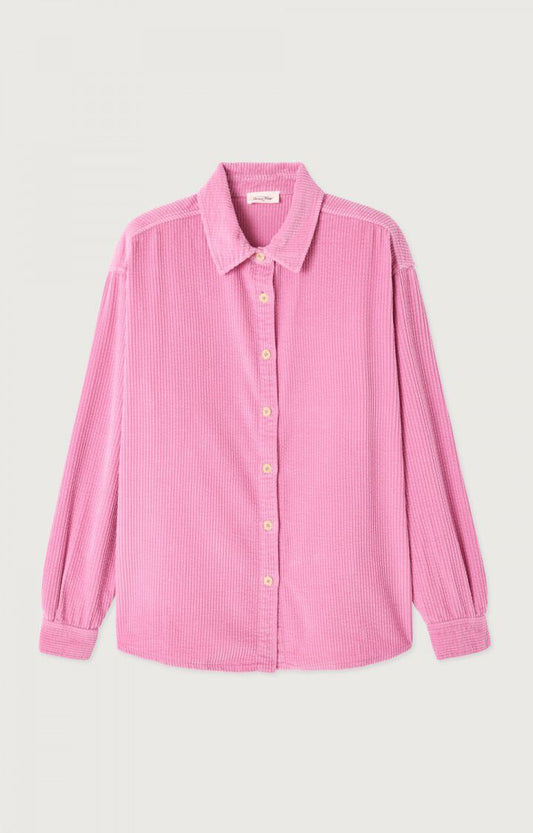 CHEMISE LONGUE AMPLE ML COL BOUTONNE
