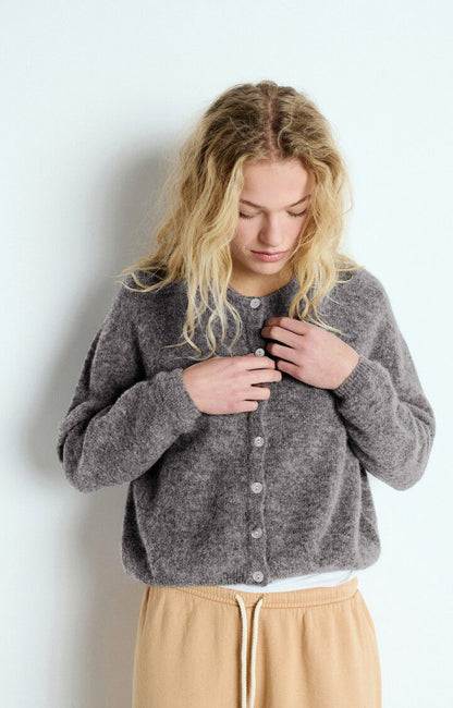 GILET COURT ML COL ROND