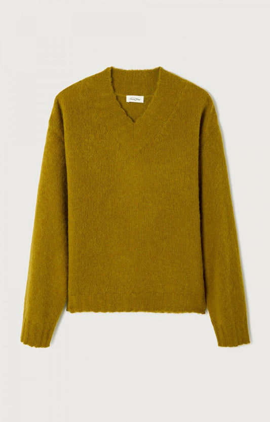 女士宽松V领毛衣