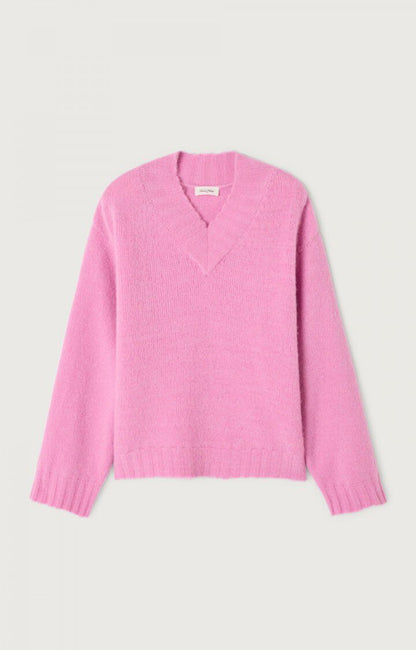 女士宽松V领毛衣