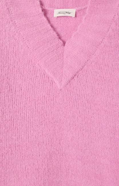 女士宽松V领毛衣