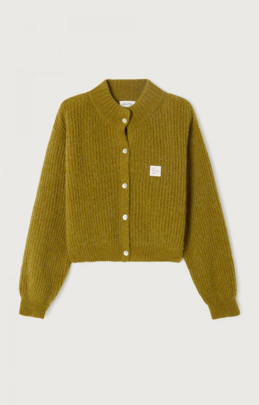 GILET COURT ML COL MONTANT BOUTONNE