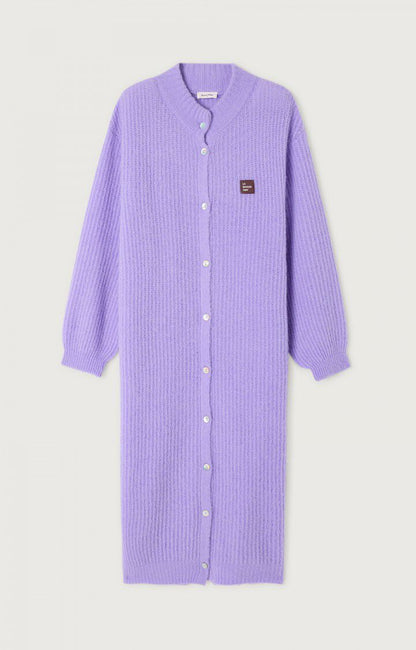 GILET MI-LONG ML COL MONTANT BOUTONNE