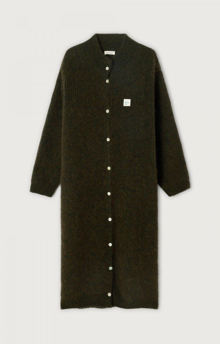 GILET MI-LONG ML COL MONTANT BOUTONNE