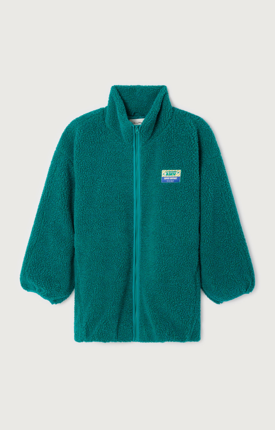 女士宽松中长款拉链立领大衣