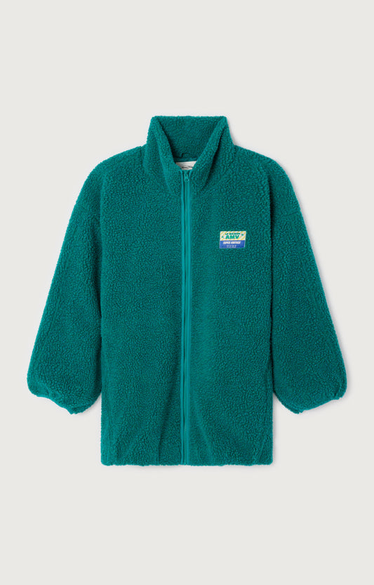 女士宽松中长款拉链立领大衣