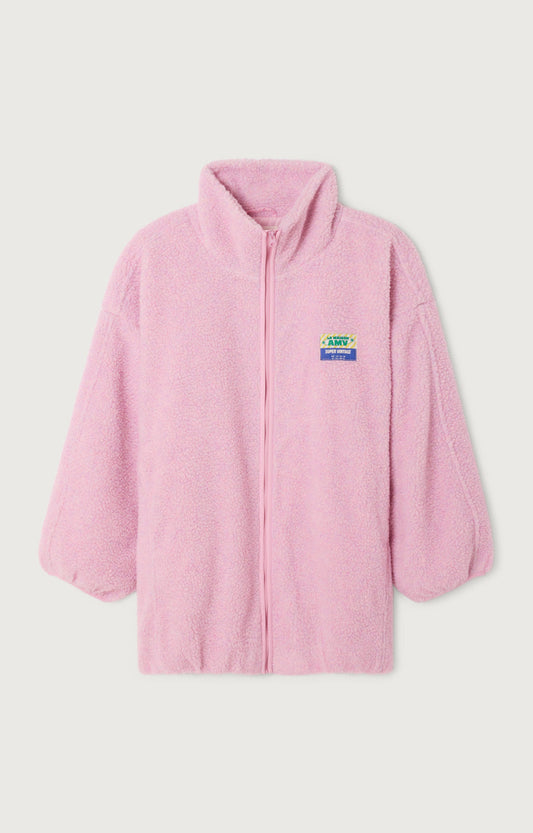 女士宽松中长款拉链立领大衣