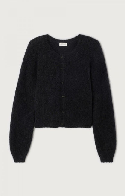 GILET COURT ML COL ROND BOUTONNE