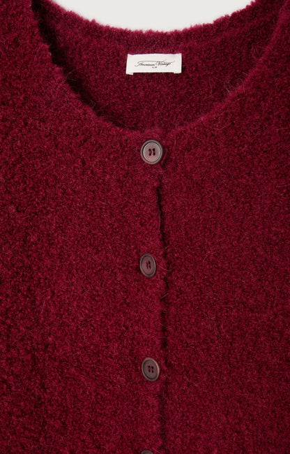 GILET COURT ML COL ROND BOUTONNE