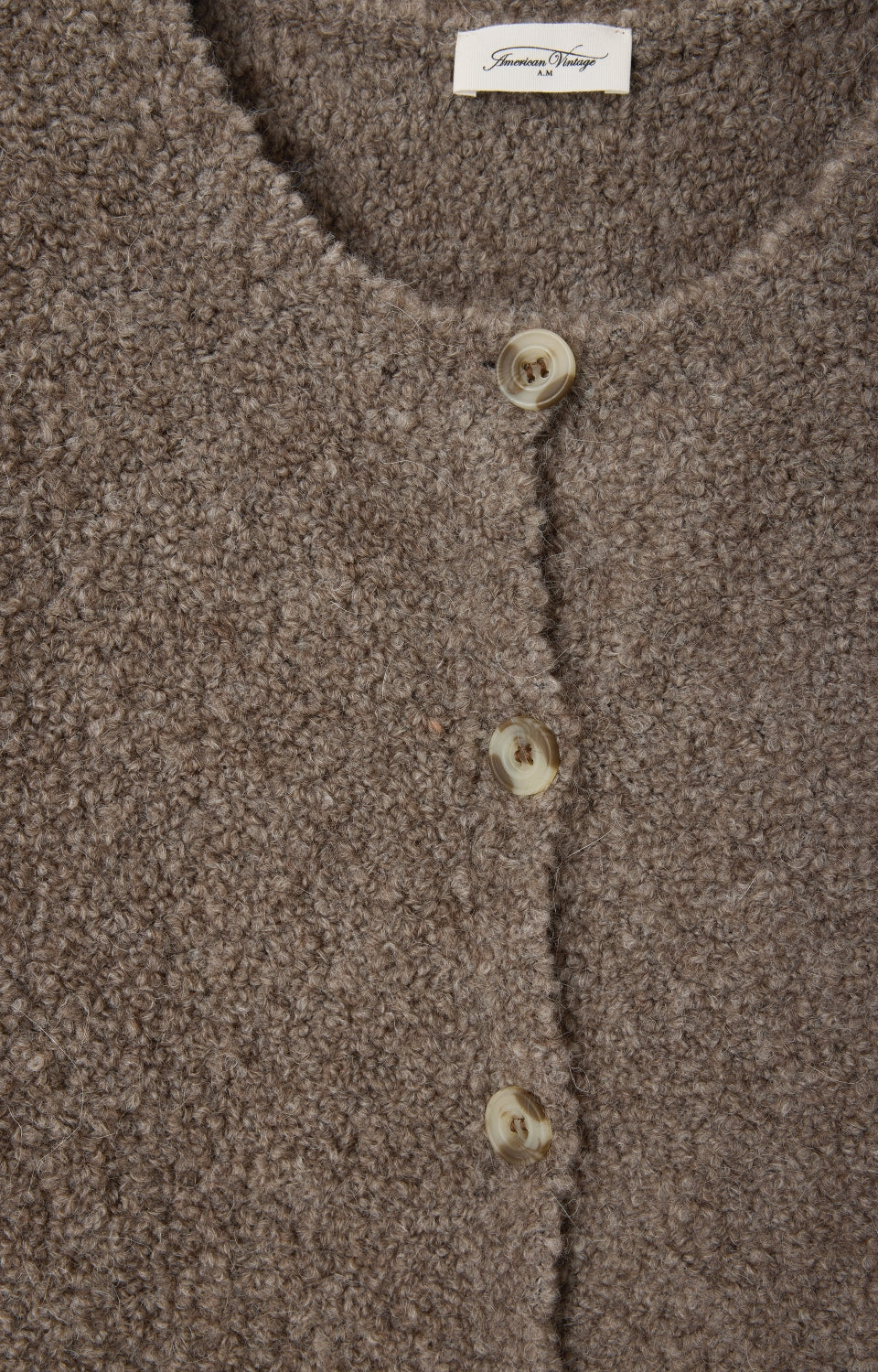 GILET COURT ML COL ROND BOUTONNE