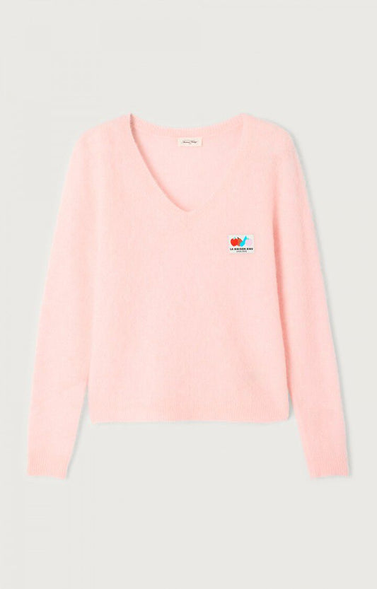 女士修身V领毛衣